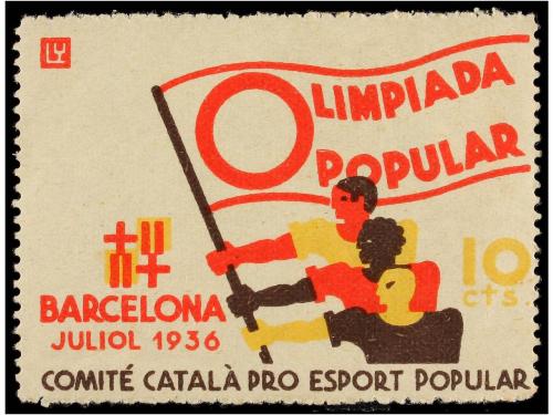 ESPAÑA GUERRA CIVIL. OLIMPIADA POPULAR. BARCELONA. 10 cts. T