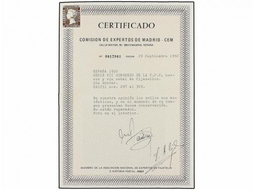 ** ESPAÑA. Ed. 297/09s. SERIE COMPLETA SIN DENTAR. LUJO. Cer