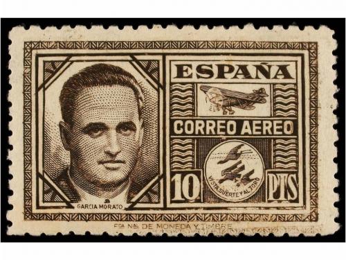 ** ESPAÑA. Ed. 992cc. 10 pts. castaño oscuro CAMBIO DE COLOR
