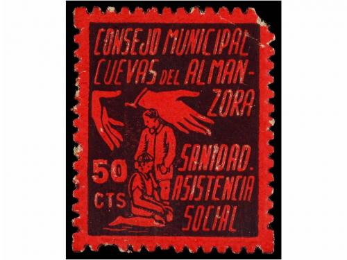 ESPAÑA GUERRA CIVIL. CUEVAS DEL ALMANZORA. 2 viñetas, muy ra