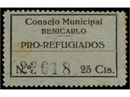 ESPAÑA GUERRA CIVIL. BENICARLÓ. PRO-REFUGIADOS. 5 cts. y 25 