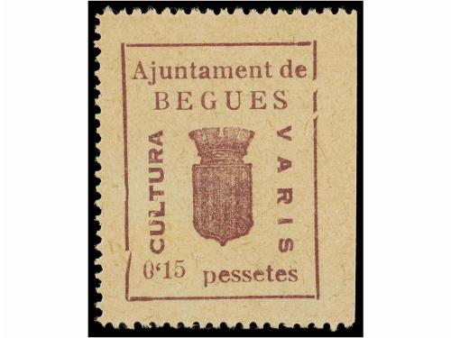 ESPAÑA GUERRA CIVIL. BEGUES. CULTURA. 5 cts. rojo, 5 cts. az