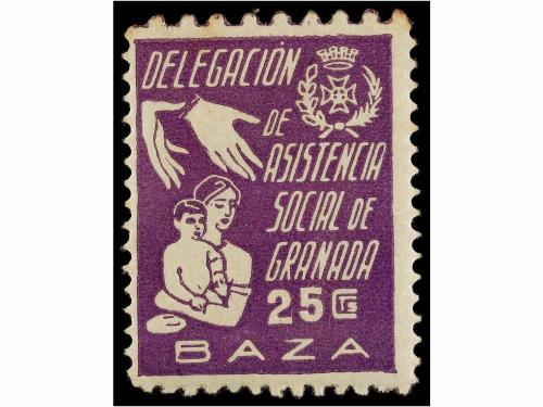 ESPAÑA GUERRA CIVIL. BAZA. ASISTENCIA SOCIAL. 10 cts. rojo y