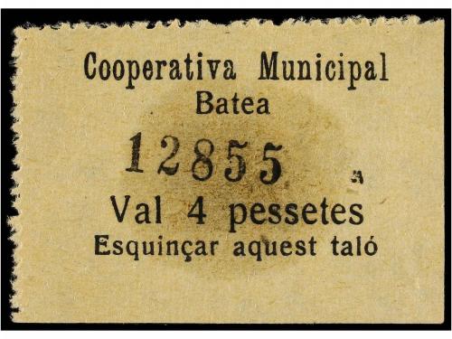 ESPAÑA GUERRA CIVIL. BATEA. SINDICAT. AGRÍCOLA. 30 cts. y 4 