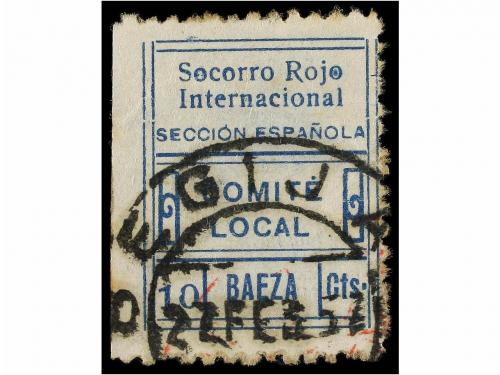 ESPAÑA GUERRA CIVIL. BAEZA. S.R.I. 5 cts. rojo y 10 cts. azu