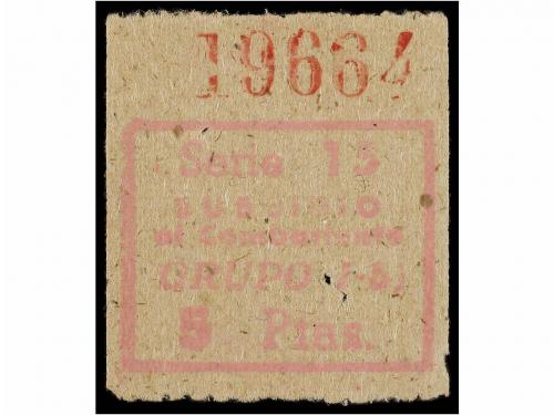 ESPAÑA GUERRA CIVIL. BARCELONA. SUBSIDIO AL COMBATIENTE. 5 v