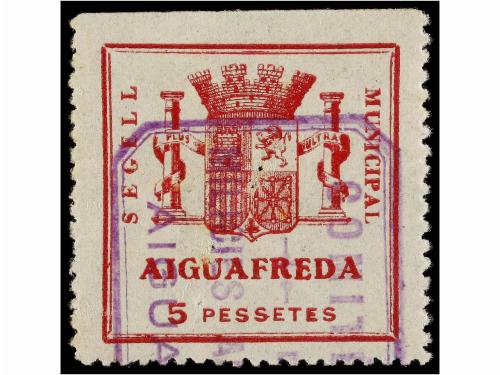 ESPAÑA GUERRA CIVIL. AIGUAFREDA. 5 cts., 1 pta. y 5 pts. (Al