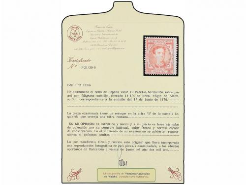 * ESPAÑA. Ed. 182M. 10 pts. bermellón. Cifras "I" de la izqu