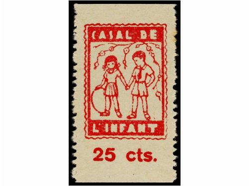 ESPAÑA GUERRA CIVIL. CASAL DE L'INFANT. 10 cts. azul y 25 ct