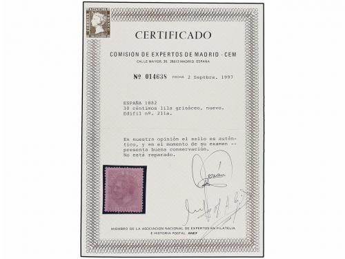 * ESPAÑA. Ed. 211. 30 cts. gris violeta. Bonito ejemplar. Ce