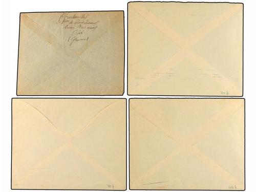 ✉ ESPAÑA. 1937-38. CONJUNTO de 10 cartas franqueadas con sel