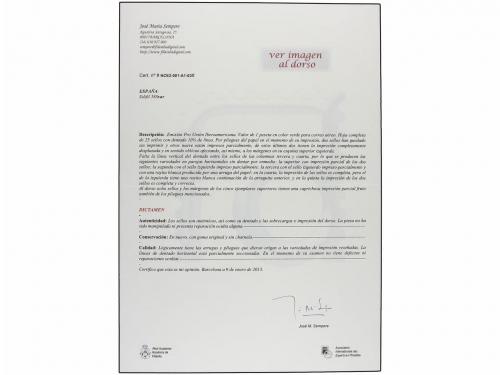 * ESPAÑA. Ed. 588. 1 pta. verde. Hoja de 50 sellos, importan