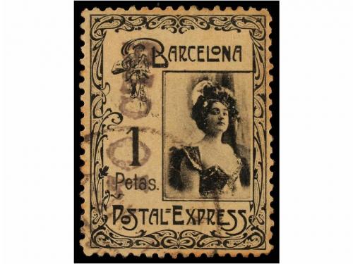 ° ESPAÑA. BARCELONA POSTAL EXPRESS. 10 cts. s. 5 cts. negro 