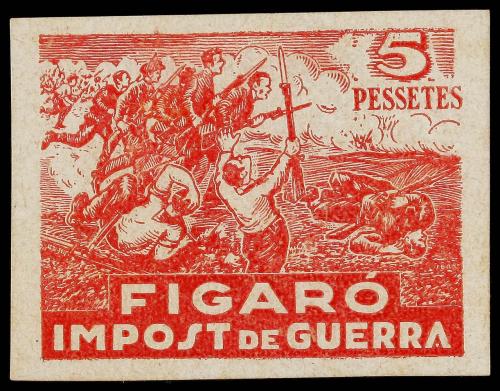 ESPAÑA GUERRA CIVIL. FIGARÓ. SERIE COMPLETA en color rojo, p