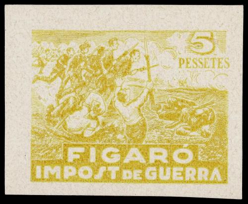 ESPAÑA GUERRA CIVIL. FIGARÓ. SERIE COMPLETA en color ocre, p