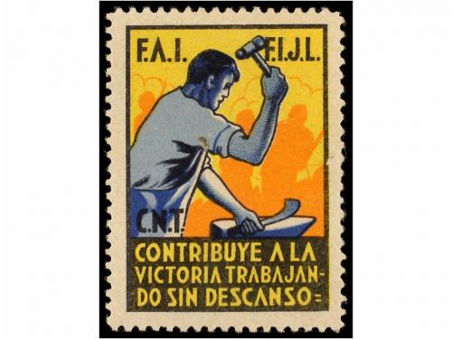 ESPAÑA GUERRA CIVIL. CNT/FAI/FIJL. Serie de cuatro viñetas m