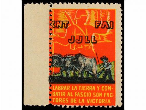 ESPAÑA GUERRA CIVIL. CNT/FAI/JJLL. Serie de nueve viñetas mu