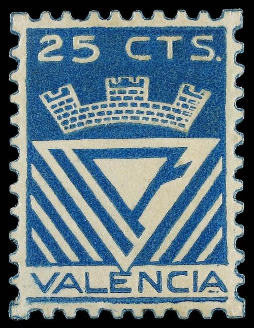 ESPAÑA GUERRA CIVIL. VALENCIA. I.R. 10 cts. violeta y 25 cts