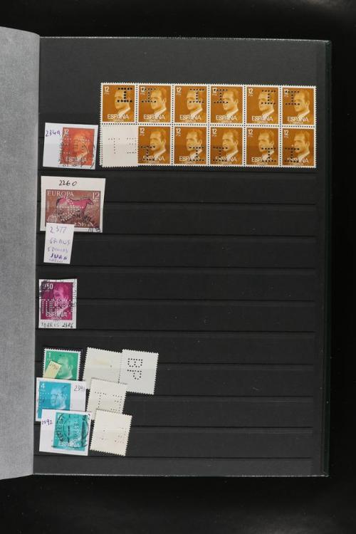 ° ✉ ESPAÑA. PERFORADOS (PERFINS). Colección de 1880 a 1980. 