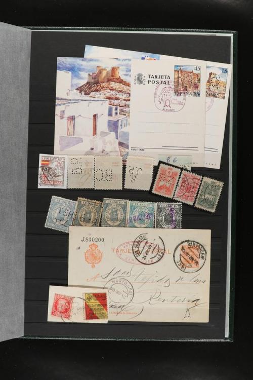 ° ✉ ESPAÑA. PERFORADOS (PERFINS). Colección de 1880 a 1980. 