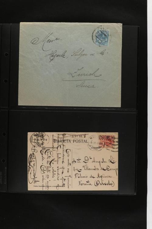 ° ✉ ESPAÑA. PERFORADOS (PERFINS). Colección de 1880 a 1980. 