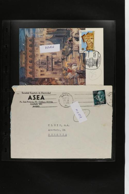 ° ✉ ESPAÑA. PERFORADOS (PERFINS). Colección de 1880 a 1980. 