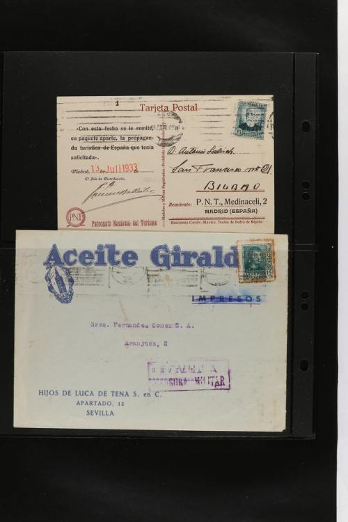 ° ✉ ESPAÑA. PERFORADOS (PERFINS). Colección de 1880 a 1980. 