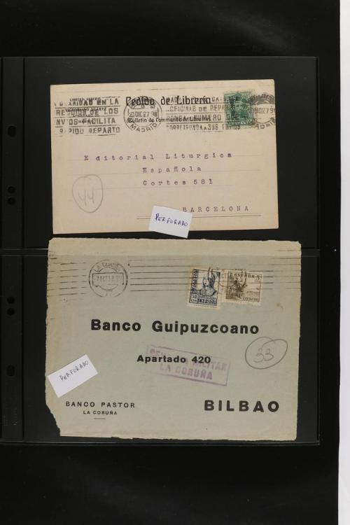 ° ✉ ESPAÑA. PERFORADOS (PERFINS). Colección de 1880 a 1980. 