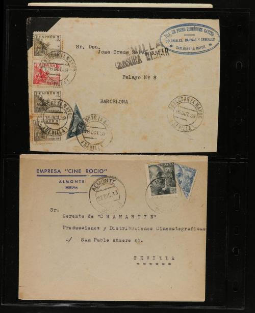 ✉ LOTES y COLECCIONES. SELLOS BISECTADOS. Conjunto de 34 car