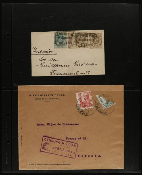 ✉ LOTES y COLECCIONES. SELLOS BISECTADOS. Conjunto de 34 car