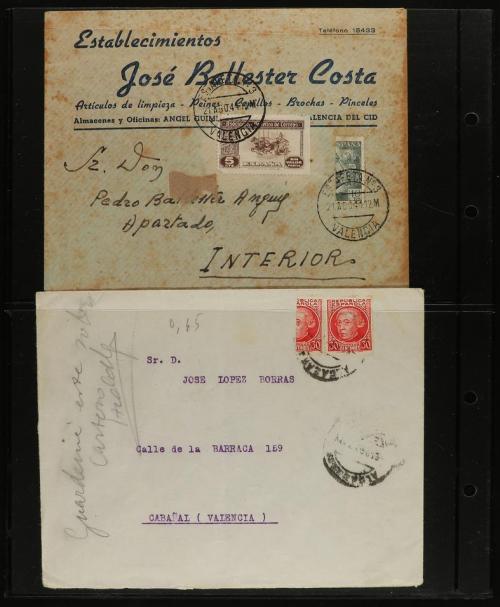 ✉ LOTES y COLECCIONES. SELLOS BISECTADOS. Conjunto de 34 car