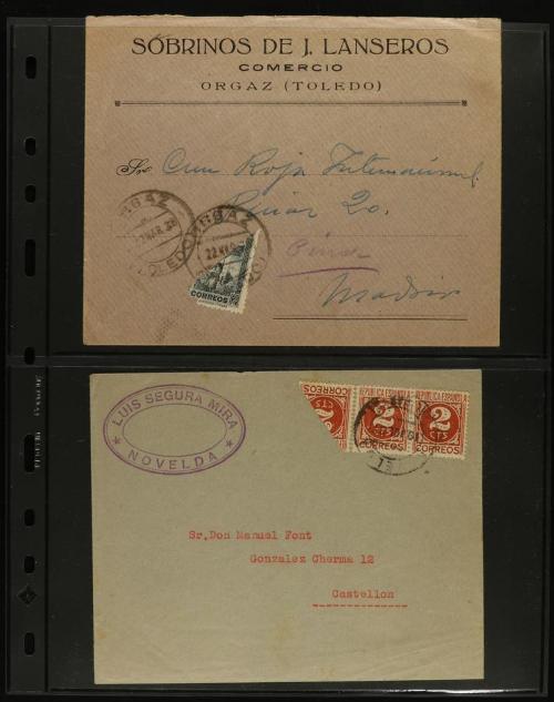 ✉ LOTES y COLECCIONES. SELLOS BISECTADOS. Conjunto de 34 car