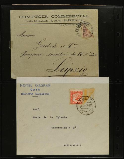 ✉ LOTES y COLECCIONES. SELLOS BISECTADOS. Conjunto de 34 car