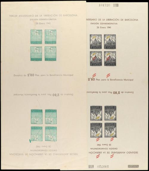 * ESPAÑA: AYUNTAMIENTO DE BARCELONA. CONJUNTO de HOJITAS BLO