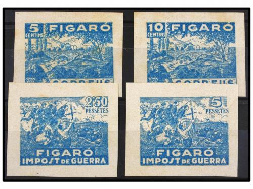 ESPAÑA GUERRA CIVIL. FIGARÓ. SERIE COMPLETA en color azul ce