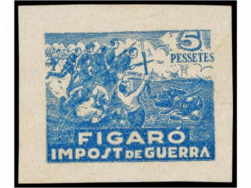 ESPAÑA GUERRA CIVIL. FIGARÓ. SERIE COMPLETA en color azul ce