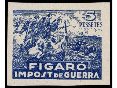 ESPAÑA GUERRA CIVIL. FIGARÓ. SERIE COMPLETA en color azul, p