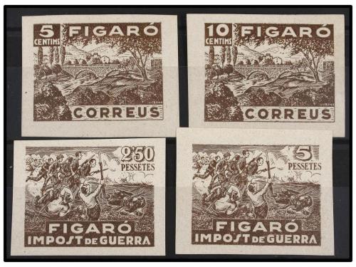 ESPAÑA GUERRA CIVIL. FIGARÓ. SERIE COMPLETA en color rojo, p