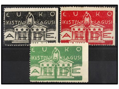 ESPAÑA GUERRA CIVIL. EUZKADI. IKASTOLA NAGUSI ALDE. Tres viñ