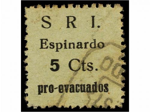 ESPAÑA GUERRA CIVIL. ESPINARDO. S.R.I. 5 cts. negro s. verde