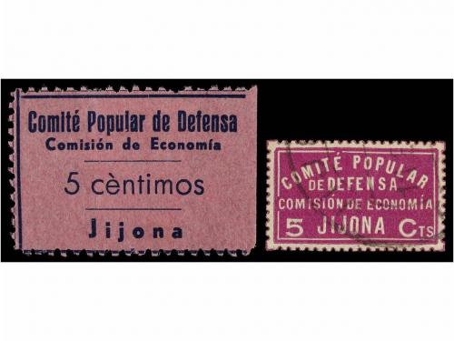 ESPAÑA GUERRA CIVIL. JIJONA. 2 viñetas (All. 1, 4). 