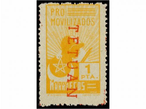 ESPAÑA GUERRA CIVIL. TETUAN. PRO MOVILIZADOS. Cinco viñetas 