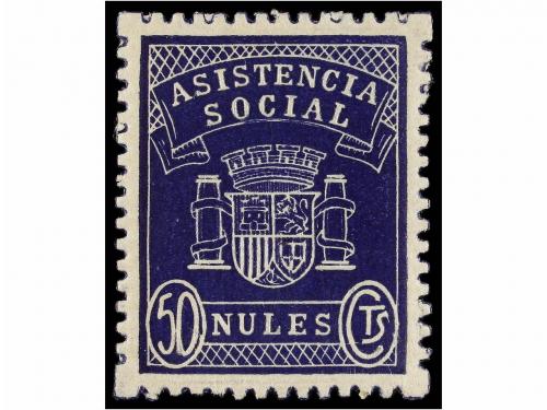 ESPAÑA GUERRA CIVIL. NULES. ASISTENCIA SOCIAL. 50 cts. azul 