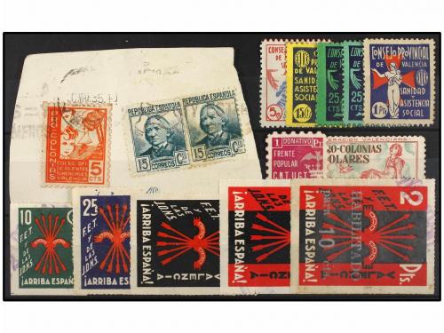 ESPAÑA GUERRA CIVIL. VALENCIA. Conjunto de 13 viñetas. 