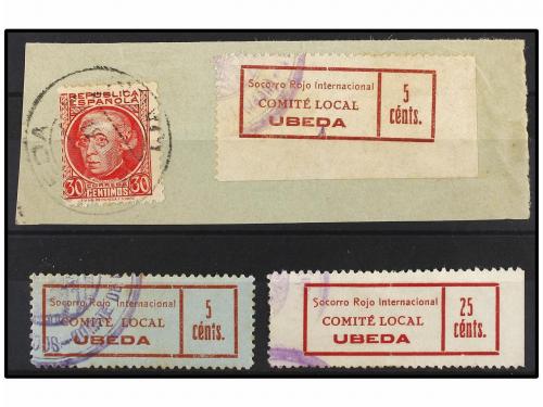 ESPAÑA GUERRA CIVIL. UBEDA. S.R.I. Conjunto de 3 viñetas (Al