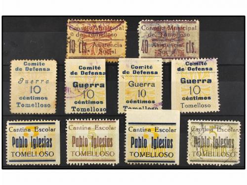 ESPAÑA GUERRA CIVIL. TOMELLOSO. Conjunto de 10 viñetas. 