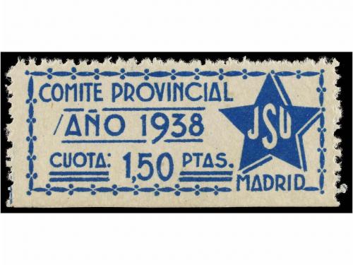 ESPAÑA GUERRA CIVIL. MADRID. J.S.U. 50 cts. rojo y 1,50 pts.