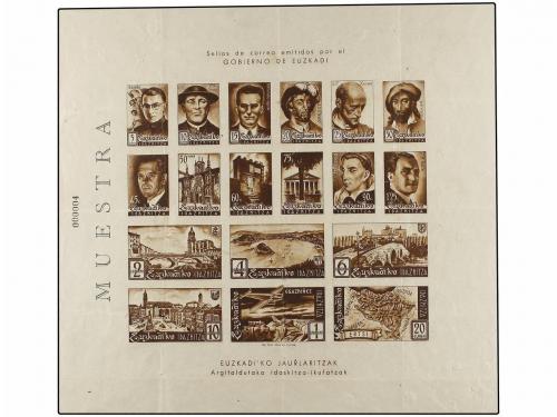 ESPAÑA GUERRA CIVIL. EUZKADI. SERIE COMPLETA en color castañ