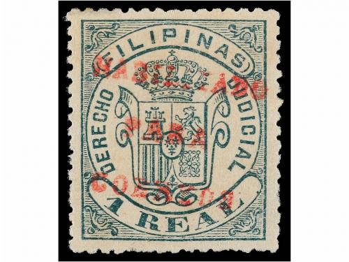 (*) FILIPINAS. Ed. 66B. 1 real verde. Sello de Derecho Judic