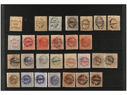 */° FILIPINAS. 1881-88. HABILITACIONES PROVISIONALES sobre s